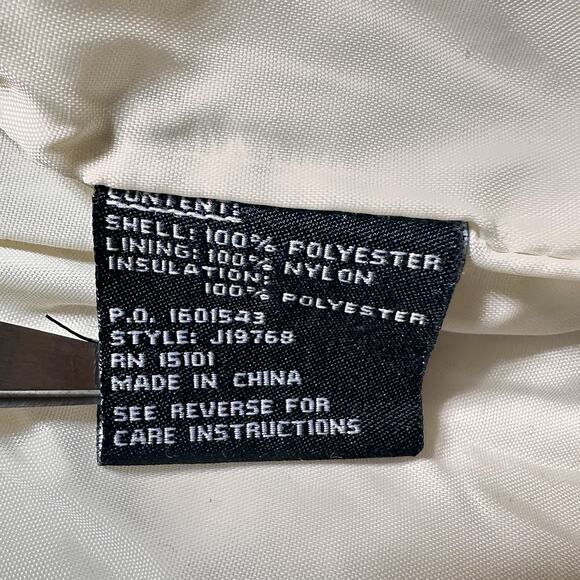 JONES NEW‎ YORK WOMENS QUILTED JACKET LIGHTWEIGHT White Cream sz Large Turn Lock - Picture 4 of 7